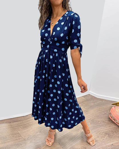 Miley - Robe V-Cou à Pois