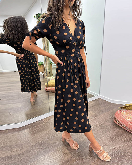 Miley - Robe V-Cou à Pois