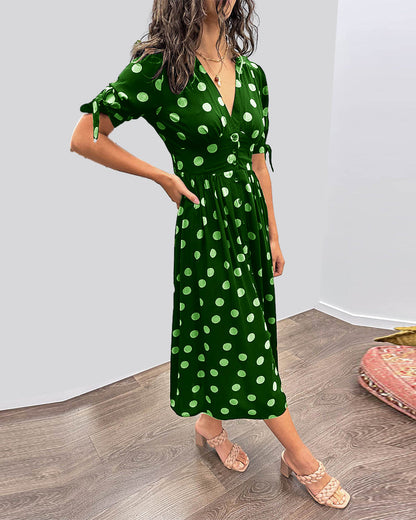 Miley - Robe V-Cou à Pois