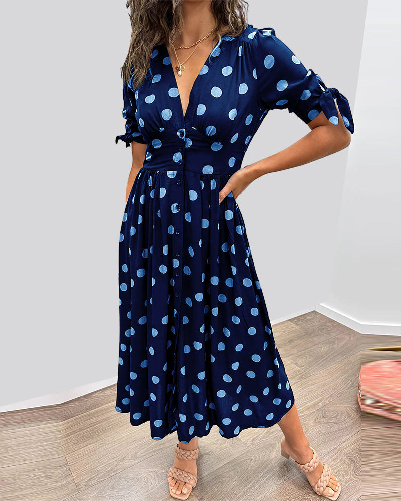 Miley - Robe V-Cou à Pois