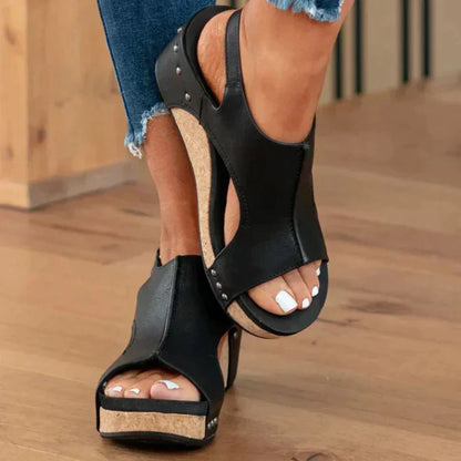 Nicole - Sandales Compensées Élégantes