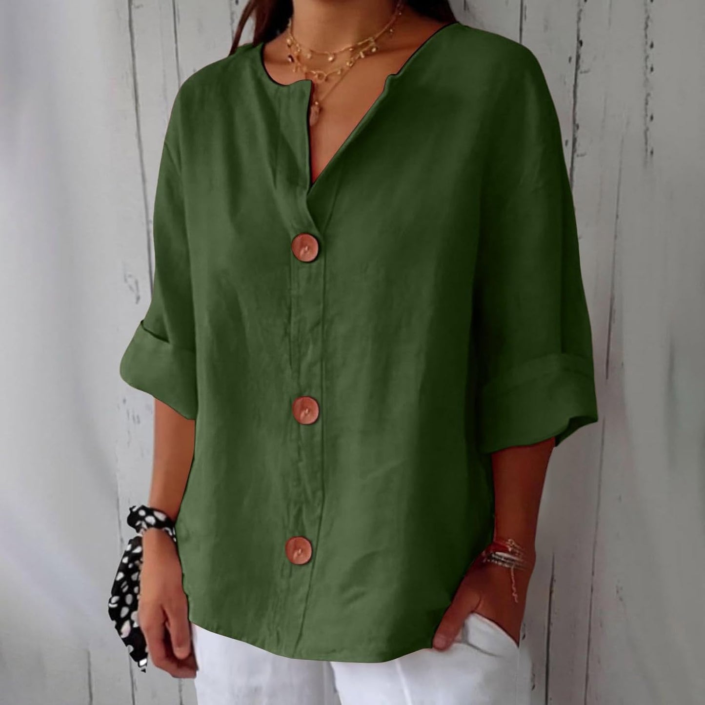 Clara - Blouse en Lin Décontractée