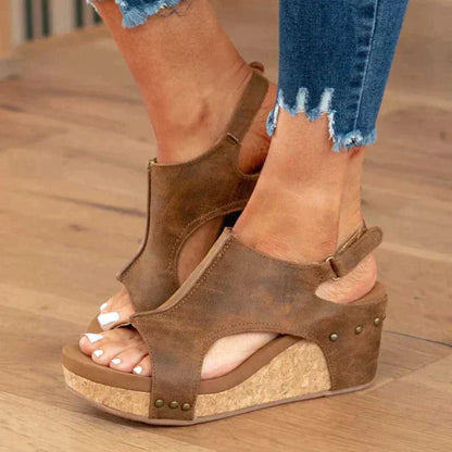 Nicole - Sandales Compensées Élégantes
