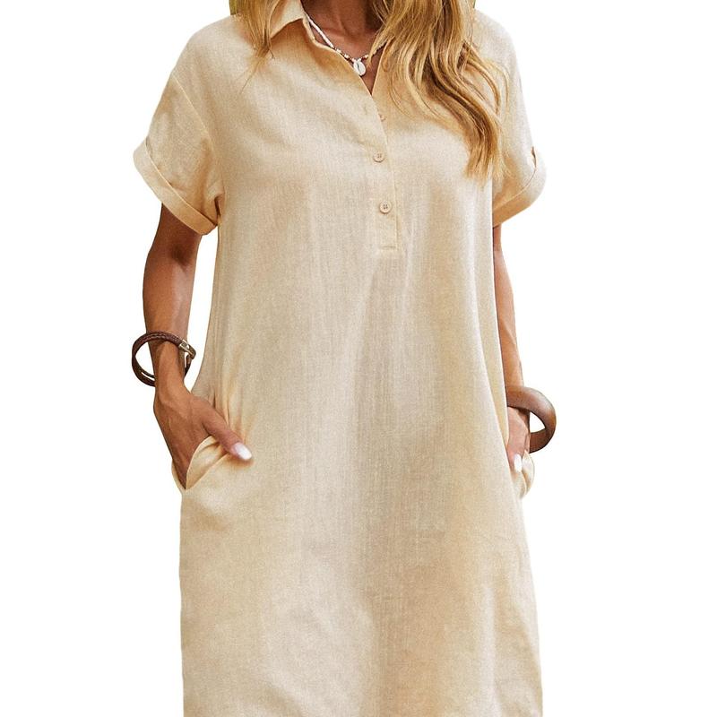 Maren - Robe d'été Décontractée à Manches Courtes