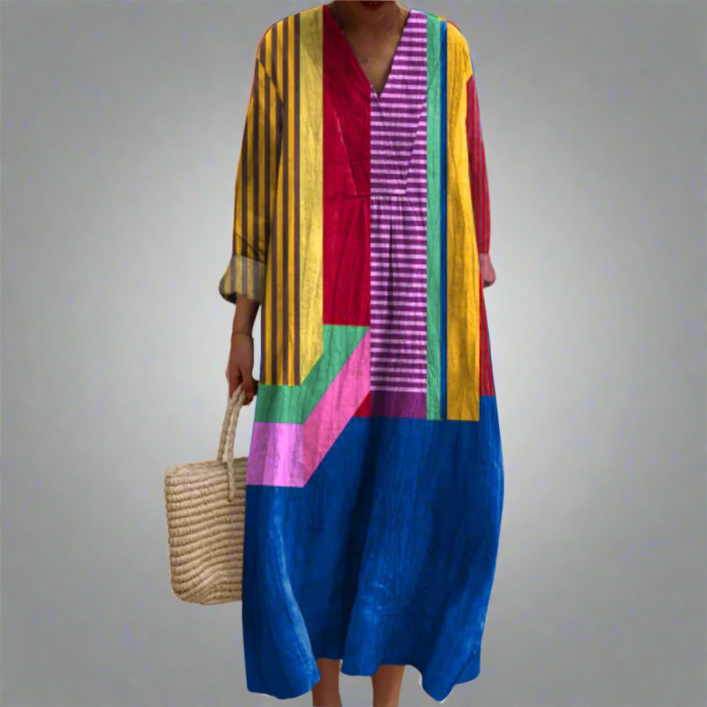Ruth™ | Robe maxi aérienne avec design en blocs de couleurs