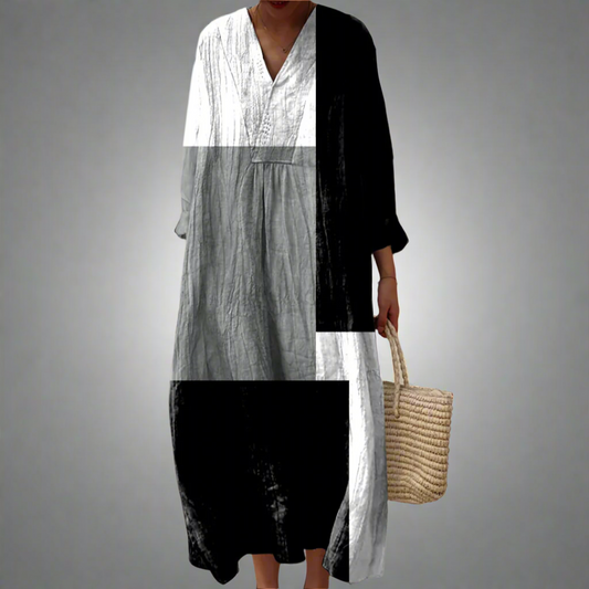 Colette™ | Robe maxi patchwork abstrait
