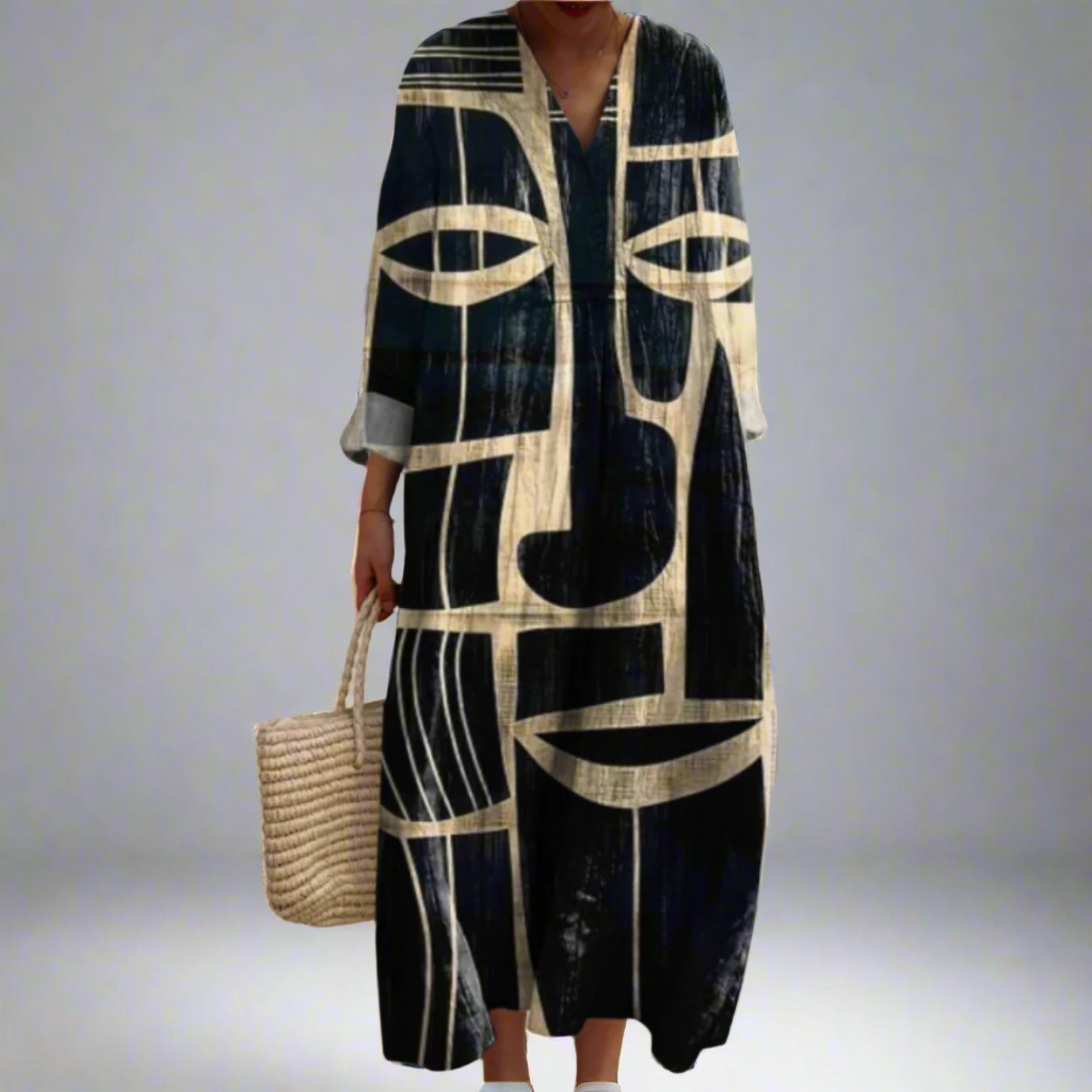 Lorna™ | Robe midi artistique inspirée des tribus