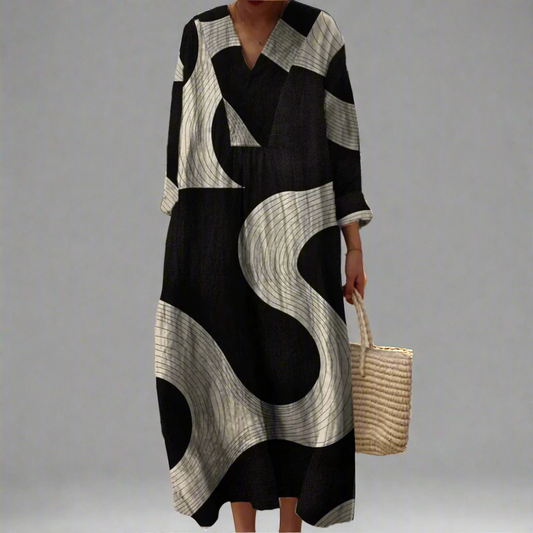 Claudine™ | Robe Maxi Fluide Abstraite