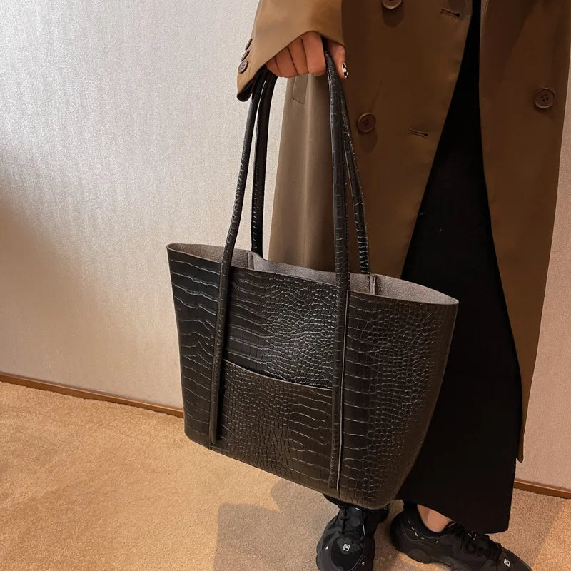 Betina™ - Sac à main en cuir crocodile
