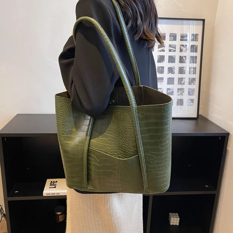 Betina™ - Sac à main en cuir crocodile