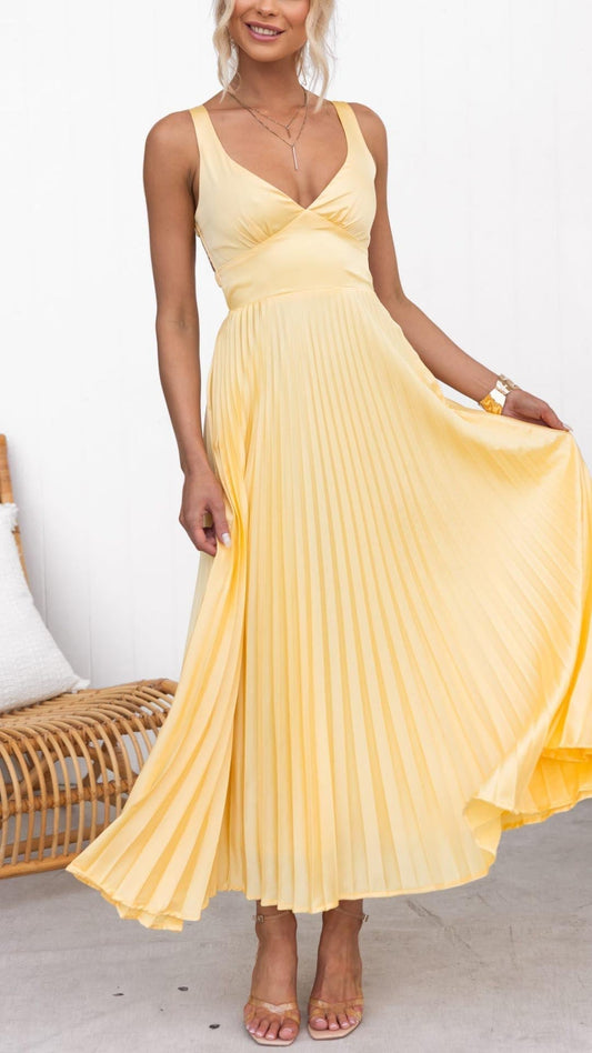 Inaya - Élégante Robe Longue Plissée