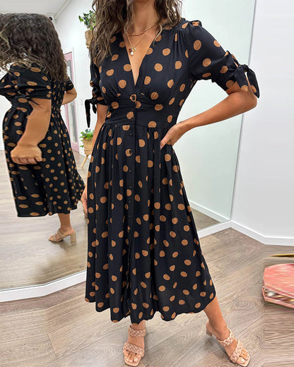 Miley - Robe V-Cou à Pois