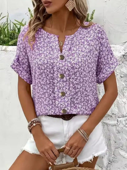 Jelena - Haut Floral Estival Élégant
