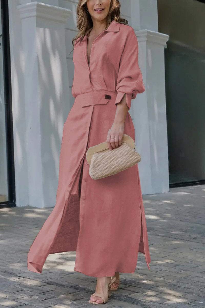 Jeanette - Robe maxi avec décolleté en V