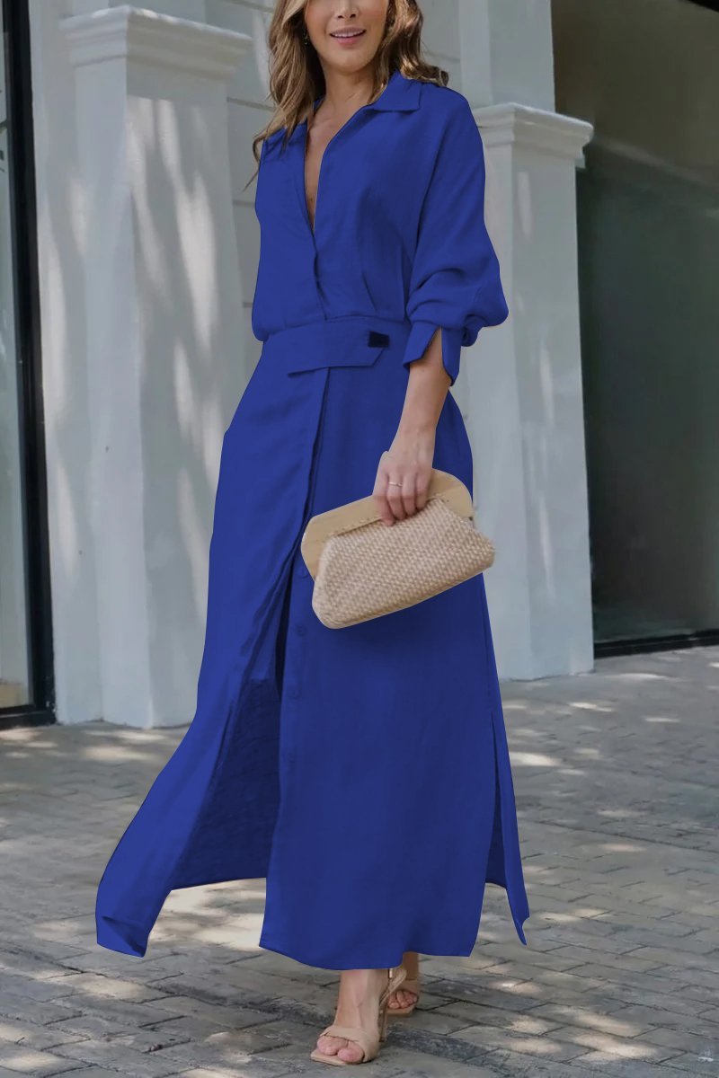 Jeanette - Robe maxi avec décolleté en V