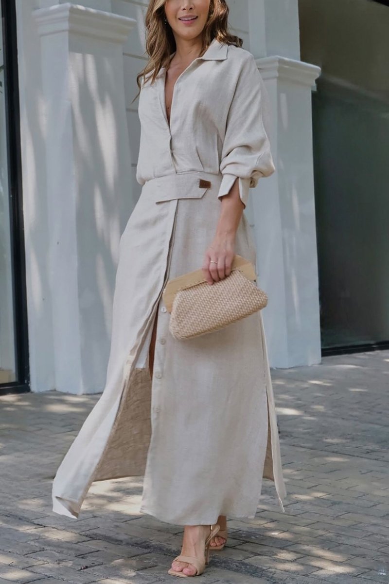Jeanette - Robe maxi avec décolleté en V