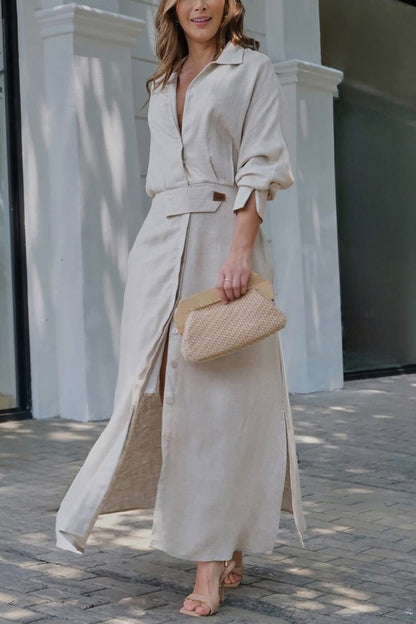 Jeanette - Robe maxi avec décolleté en V