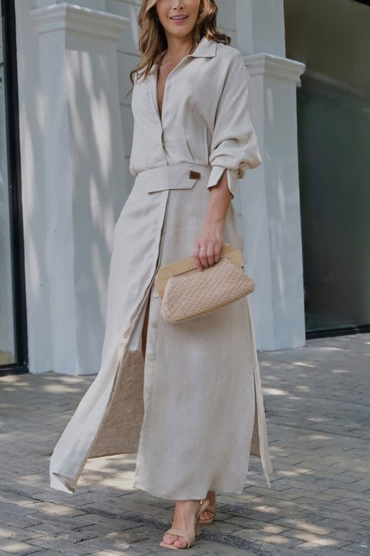 Jeanette - Robe maxi avec décolleté en V