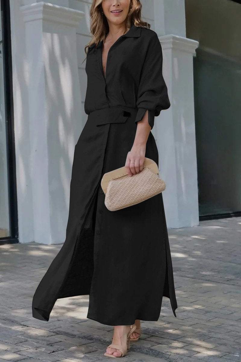 Jeanette - Robe maxi avec décolleté en V