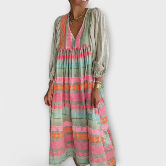 Elfruna - Robe Midi Boho Brodée